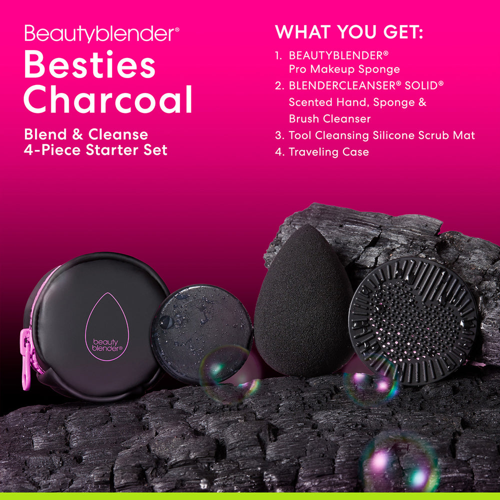 Beautyblender® Set x4 Piezas Esenciales Charcoal.