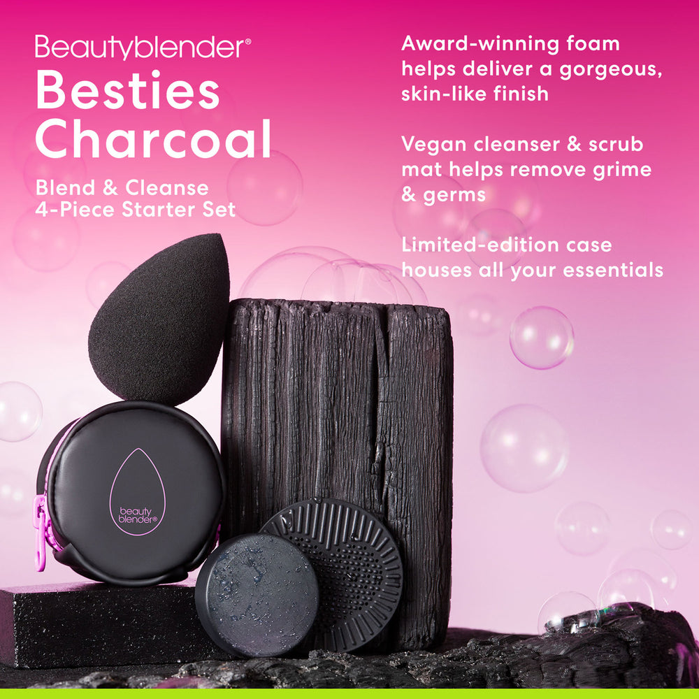 Beautyblender® Set x4 Piezas Esenciales Charcoal.