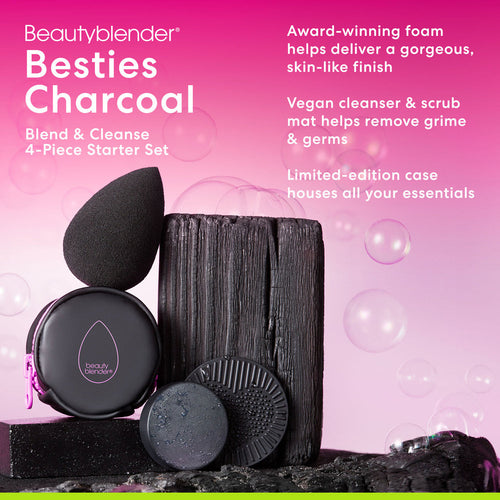 Beautyblender® Set x4 Piezas Esenciales Charcoal.
